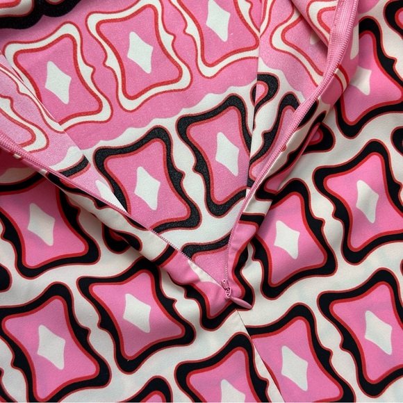 Zara Pink and Black Geometric Midi Dress - Picture 11 of 11